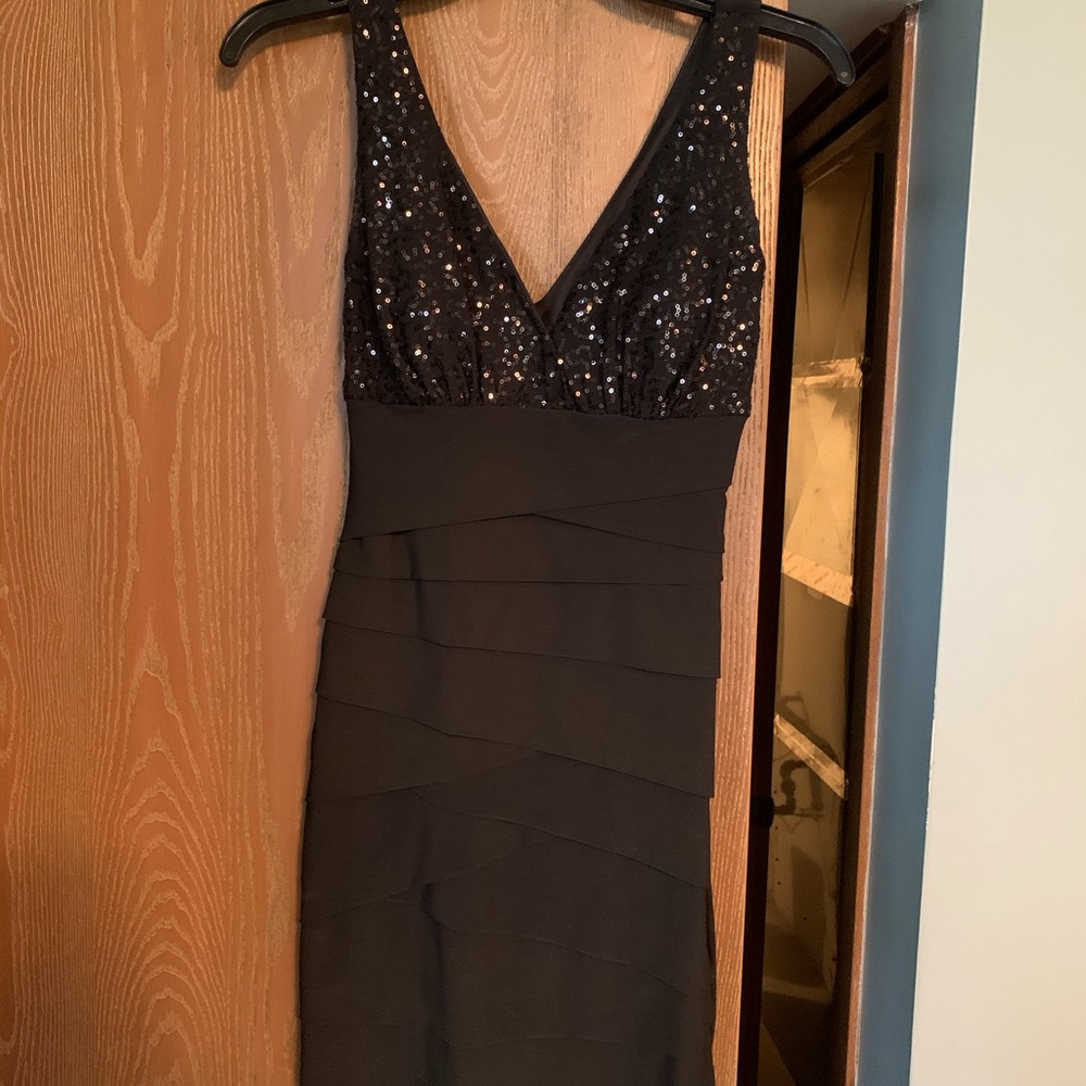 Black Sequin Cocktail Dress